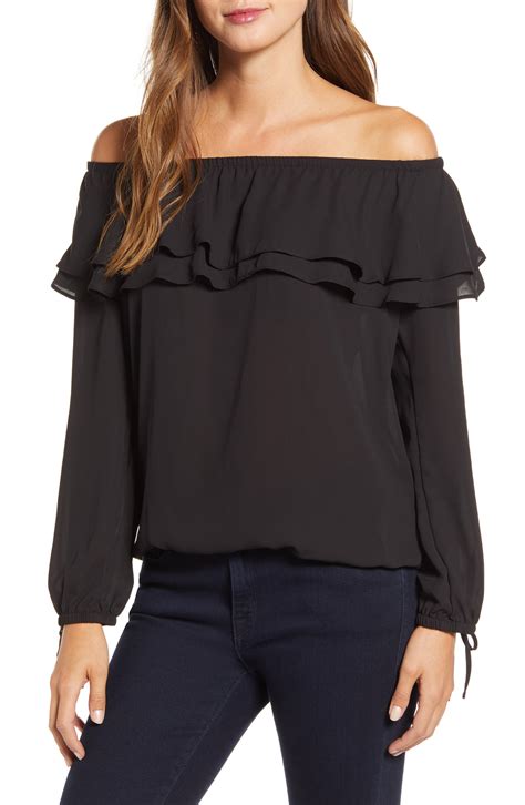 solid color michael kors tops womens|Michael Kors off shoulder top.